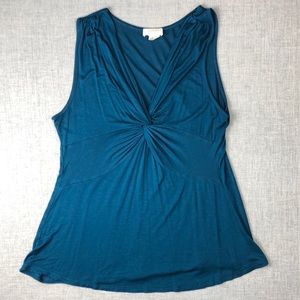 Teal Knot Front Tank Top Size Small